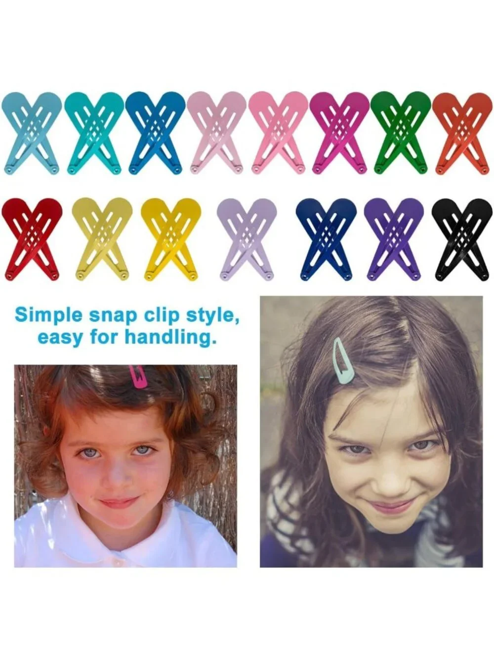 60 Pcs Non-Slip Hair Barrettes Clips - 2 Inch Metal Hairpins for Girls & Women